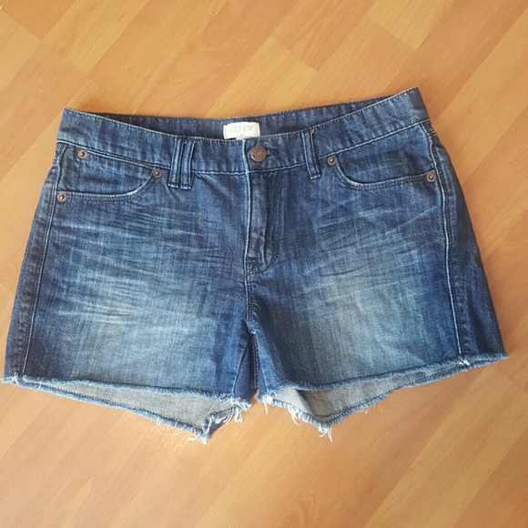 J. Crew Pants - J Crew womens distressed denim shorts frayed hem 0